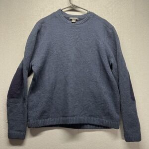 Vintage Banana Republic Sweater Mens XL Blue Cashmere Crewneck Elbow Patches